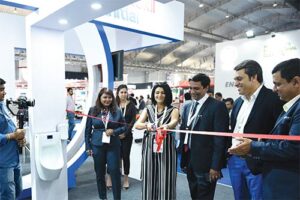 Asha Pathania inaugurating the Product launch at Rentokil-PCI Stall
