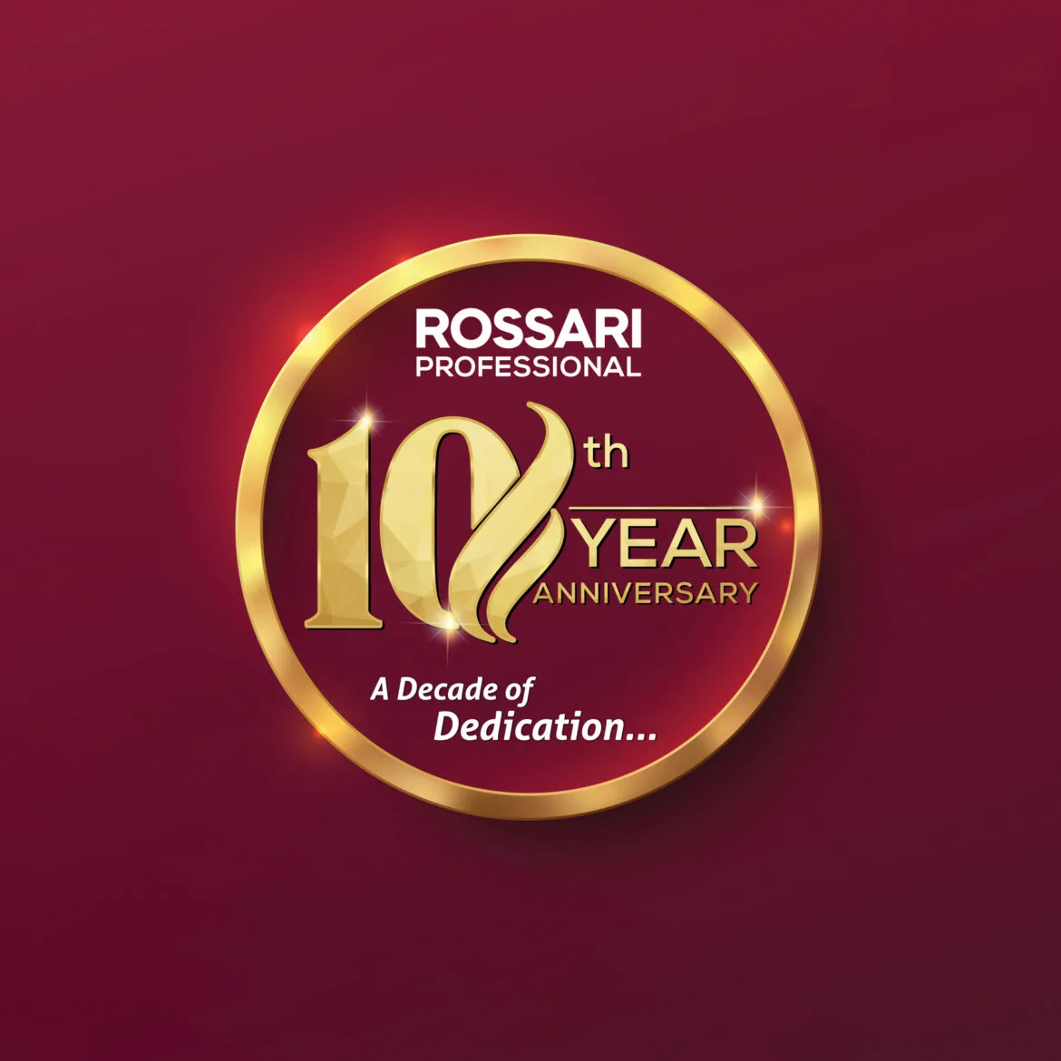 Rossari Professional 10 years anniversary logo
