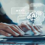 Person using an AI virtual assistant chatbot