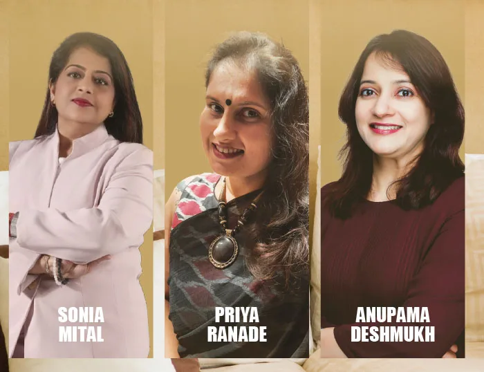 Sonia Mital, Priya Ranade and Anupama Deshmukh, housekeeping professionals, at Rishikesh