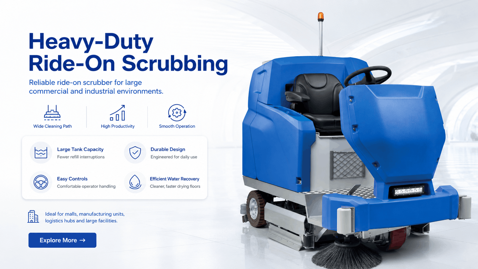 Heavy-Duty Ride-On Scrubbing