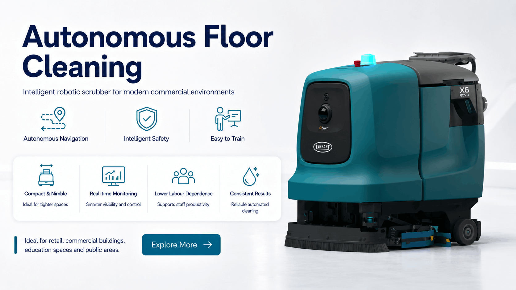 Tennant X6 ROVR robotic floor scrubber