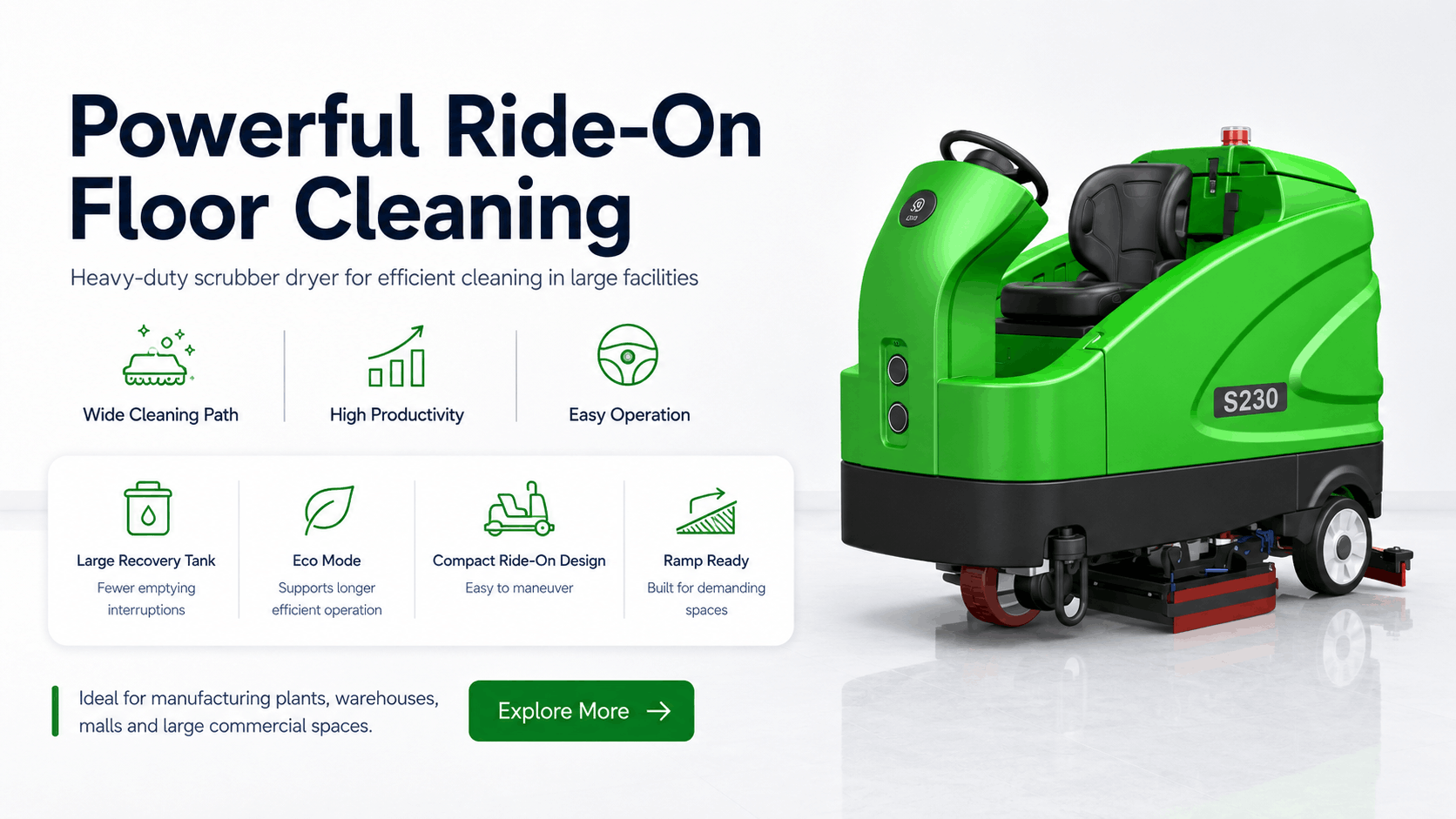 Tennant S30 ride-on sweeper