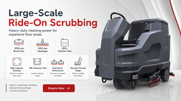 Charnock large ride-on scrubber drier