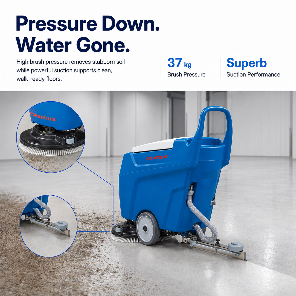RA 55 iK 40, brush deck and curved squeegee