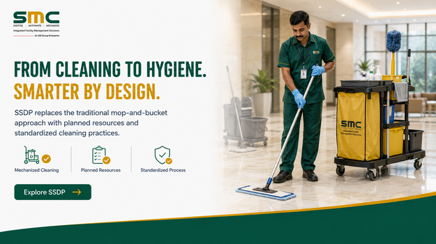 SMC smart surface disinfection programme, mechanized cleaning trolley
