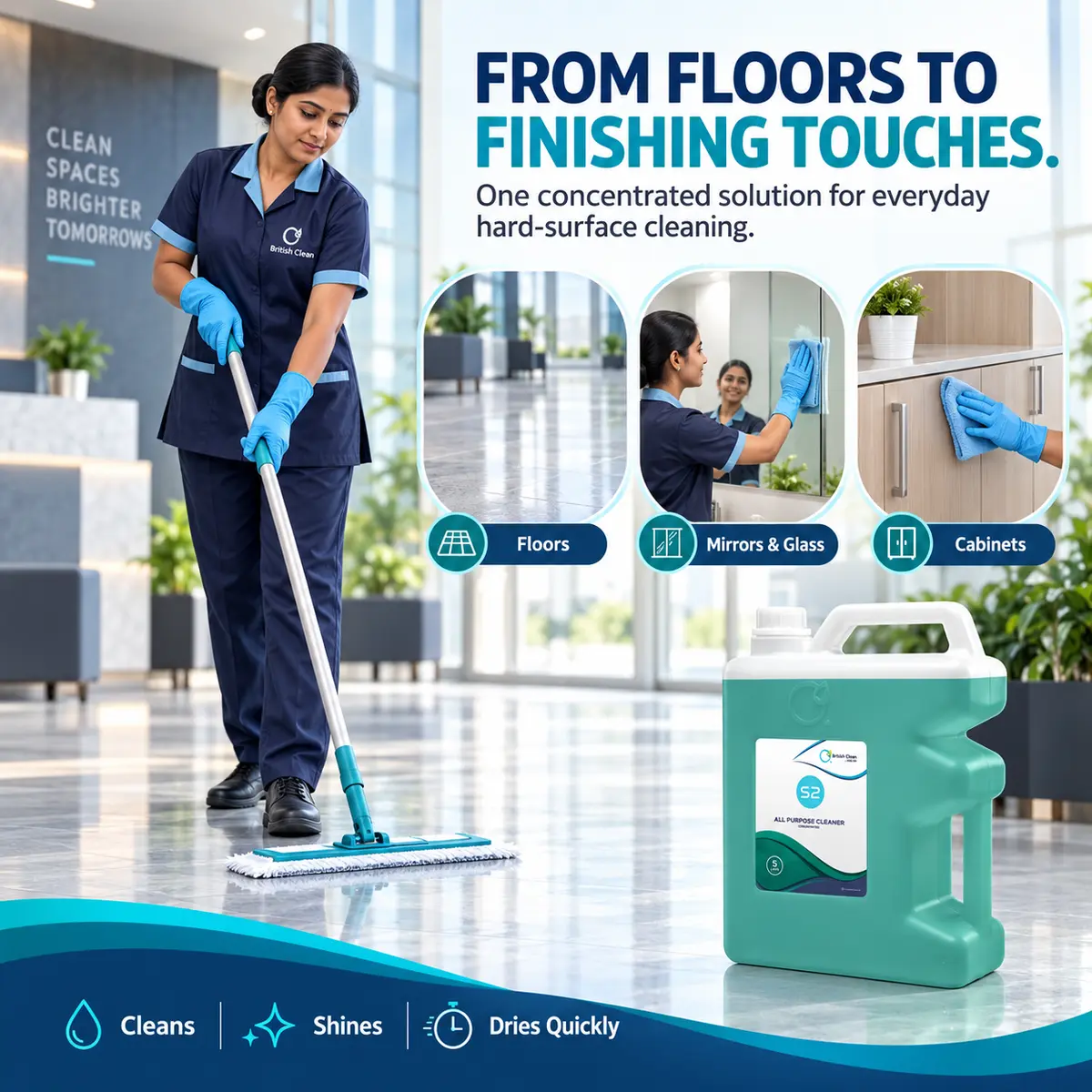 British Clean S2 All Purpose Cleaner, multi-surface concentrate