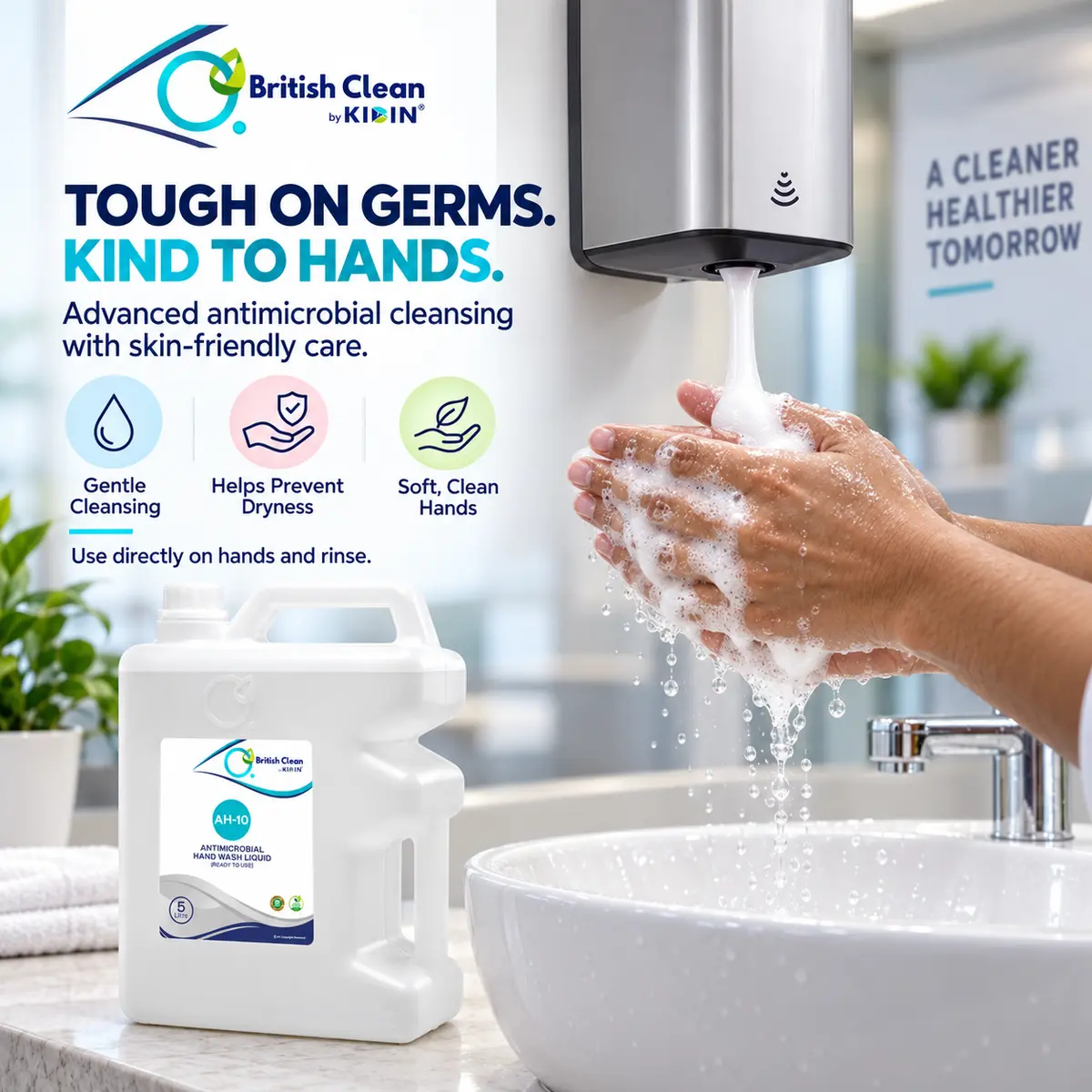 British Clean AH-10 Antimicrobial Hand Wash Liquid — gentle hand care