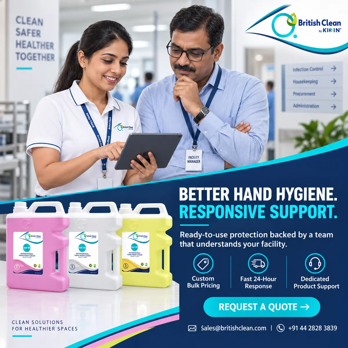 British Clean AH-10 Antimicrobial Hand Wash Liquid — request a quote